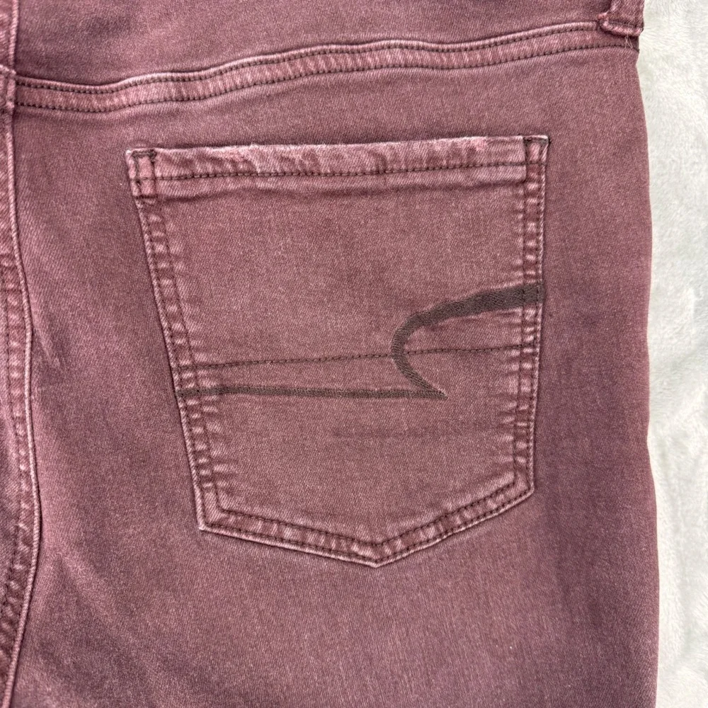 American Eagle Super Stretch X Jegging Burgundy Maroon Skinny Jean WMNS 14 Long